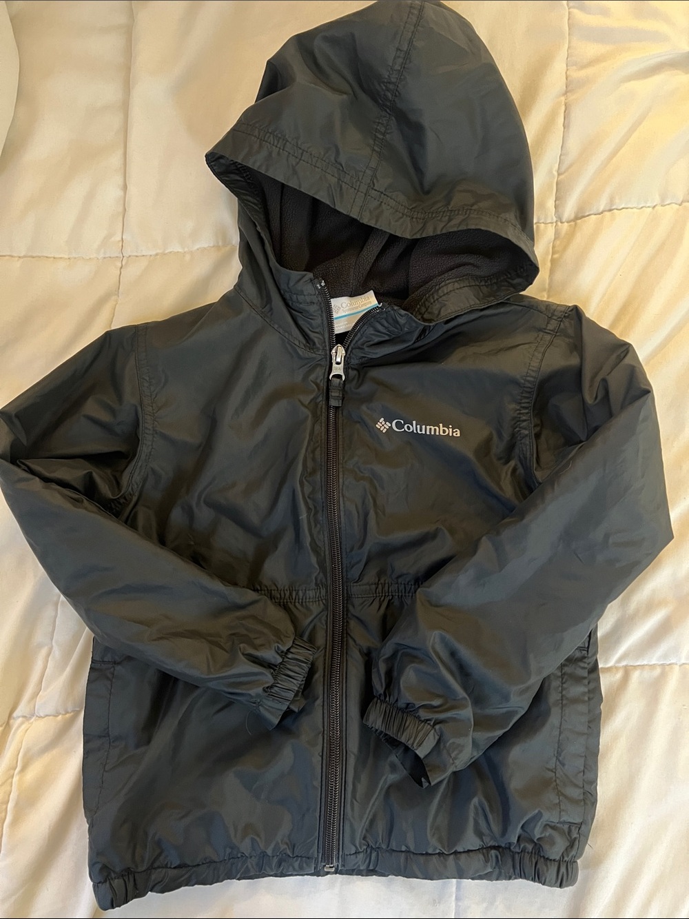 Columbia Kids' XS 6/7 Light Windbreaker Black Hooded Jacket